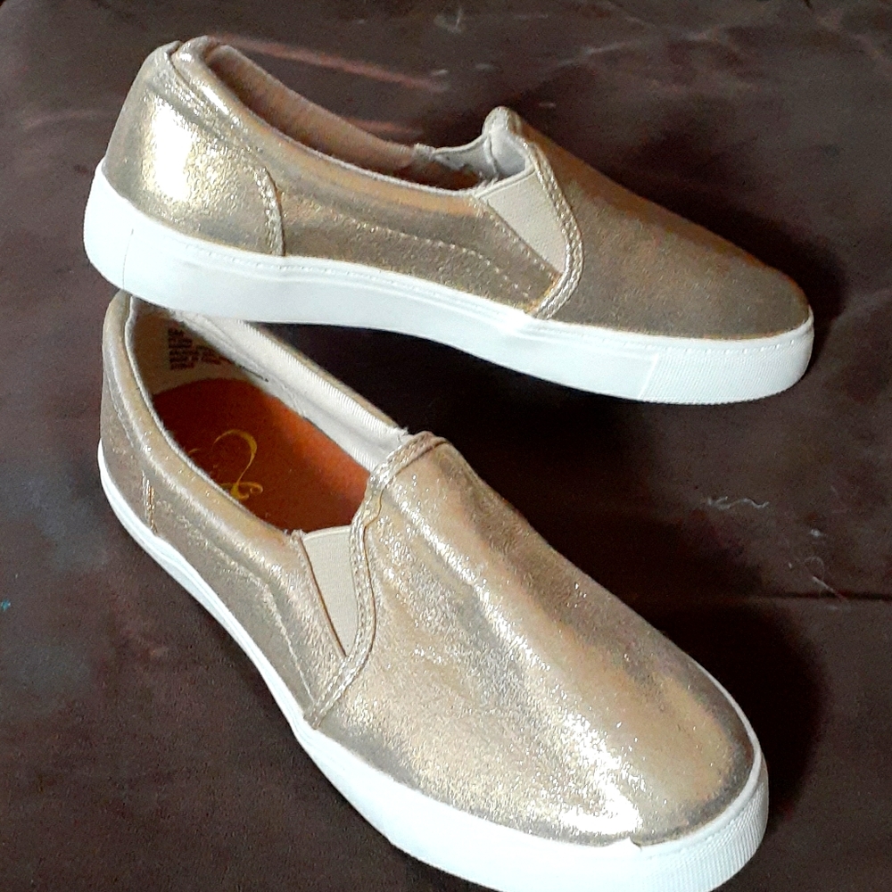 Mettalic Gold slips sneakers